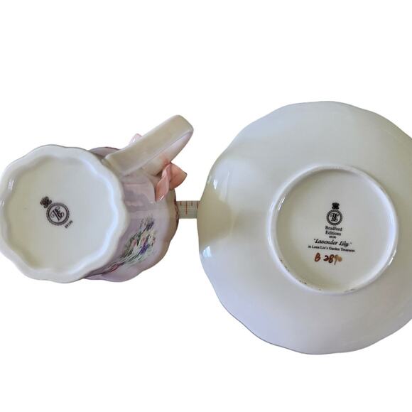 Bradford Edition 13 piece Vintage Teacup Set Blue, Green, Pink, and Yellow - Picture 8 of 8